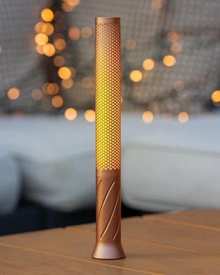 LED Candle Light, Cordless Table Lamp, Bedside Flame Lamp w/ 2 Modes, Rechargeable Candlestick, Modern Table Lamp w/ 2600 mAh Battery (Rose Gold) - LeafyLoom
