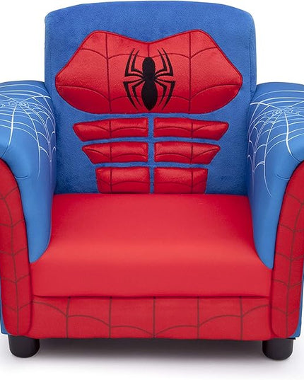 Delta Children Figural Upholstered Chair, Marvel Spider Man (Blue, Red) - LeafyLoom