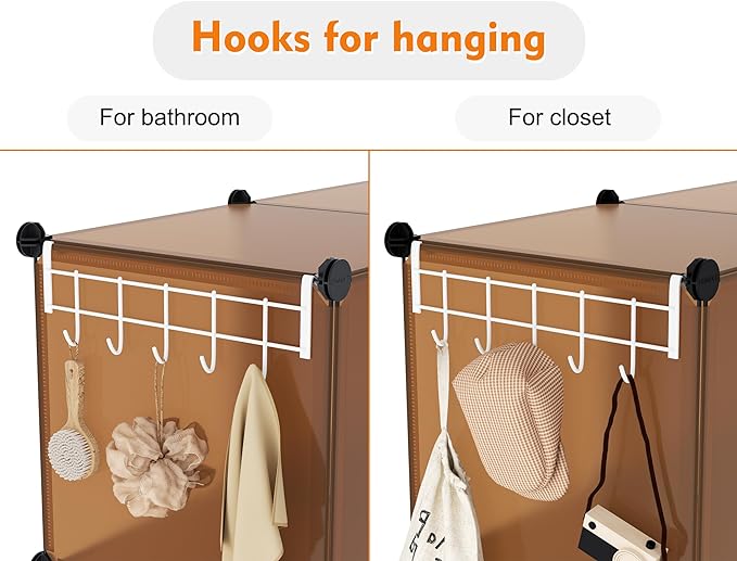 6-Cube Storage Organizer, Closet Organizer Storage Shelf Bookcase Bookshelf with Metal Hammer, Storage Cubes Organizer Cabinet for Kids, Closet, Bedroom, Bathroom, (11.8x11.8x11.8 inch) - LeafyLoom