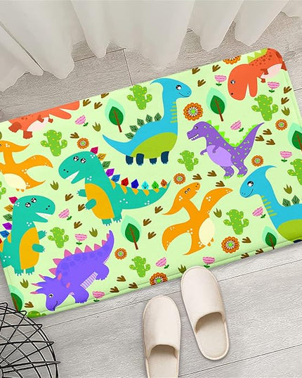 Dinosaur Carpet for Boys Room Dinosaur Play Rug Kids Rug Cartoon Dinosaur Carpet Dino Rug Dinosaur Area Rug for Bedroom Livingroom Playing Room,Green 2'×3' - LeafyLoom