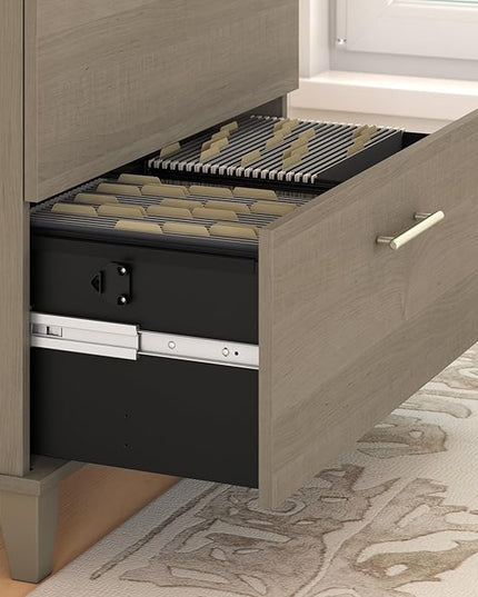 Bush Somerset Lateral File Cabinet, Ash Gray (WC81680) - LeafyLoom