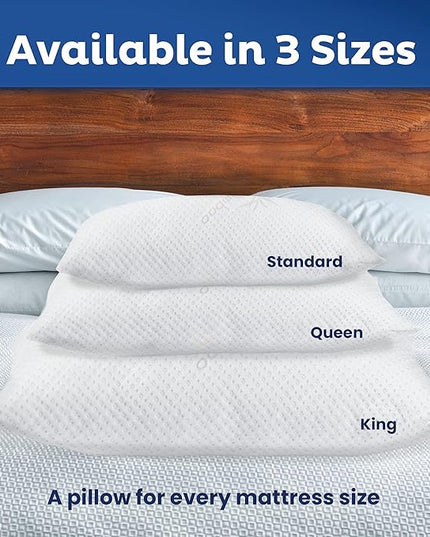 Snuggle-Pedic Adjustable Cooling - Shredded Memory Foam Pillows for Side, Stomach & Back Sleepers - Fluffy or Firm - Keeps Shape - College Dorm Room Essentials for Girls and Guys - Queen - LeafyLoom