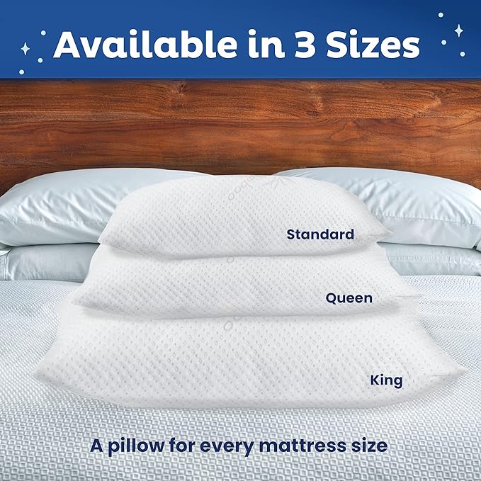 Snuggle-Pedic Adjustable Cooling - Shredded Memory Foam Pillows for Side, Stomach & Back Sleepers - Fluffy or Firm - Keeps Shape - College Dorm Room Essentials for Girls and Guys - Queen - LeafyLoom