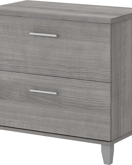 Bush Somerset 2-Drawer Lateral File Cabinet, Letter/Legal, Platinum Gray, 30-Inch (WC81280) - LeafyLoom