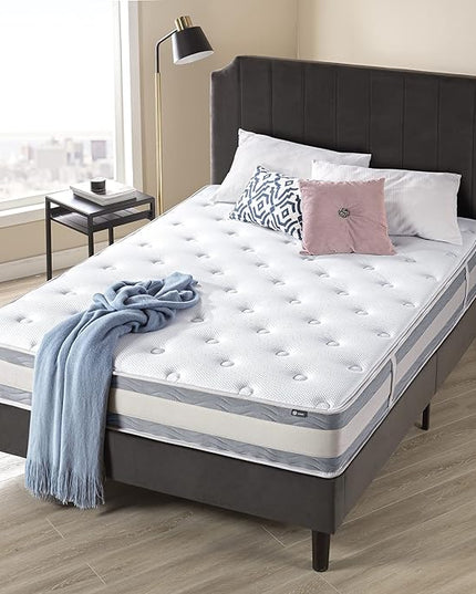 ZINUS 10 Inch Green Tea Cooling Gel Memory Foam Hybrid Mattress, King, Pocket Innersprings for Motion Isolation, Mattress in A Box - LeafyLoom