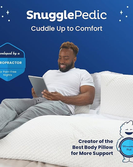 Snuggle-Pedic Shredded Memory Foam Pillow - The Original Cool Pillows for Side, Stomach & Back Sleepers - Sleep Support That Keeps Shape - College Dorm Room Essentials for Girls and Guys - King - LeafyLoom