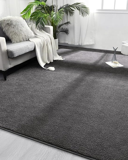 Area Rugs for Bedroom Living Room, 6x9 Dark Grey Super Soft Comfy Thickened Memory-Foam Indoor Carpets, Modern Aesthetic Minimalist Carpet for Boys Girls Adults Apartment Nursery Home Décor - LeafyLoom