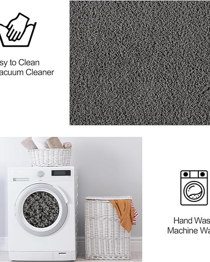 Area Rugs for Bedroom Living Room, 4x6 Dark Grey Super Soft Comfy Thickened Memory-Foam Indoor Carpets, Modern Aesthetic Minimalist Carpet for Boys Girls Adults Apartment Nursery Home Décor - LeafyLoom