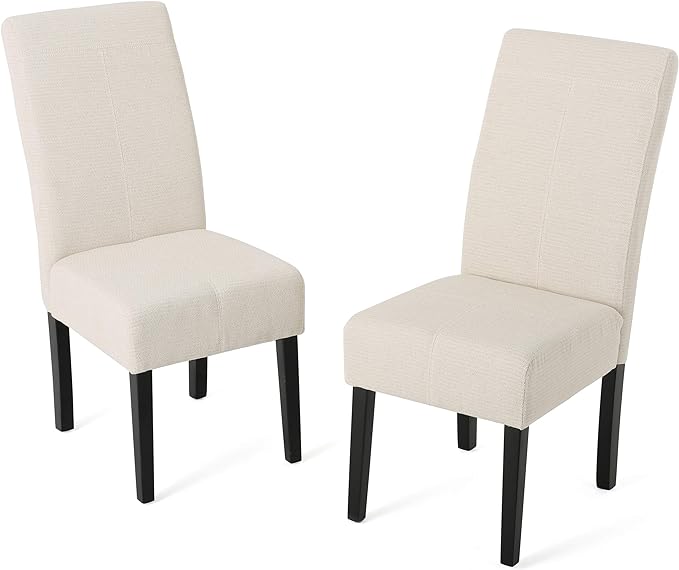 Christopher Knight Home Pertica Fabric Dining Chair, Beige 25D x 18W x 39.75H in - LeafyLoom