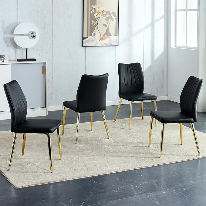 NicBex Haerin-SD-00300-LWJ Dining Chairs, 17.9"x16.9"x34.3", Deep Black - LeafyLoom