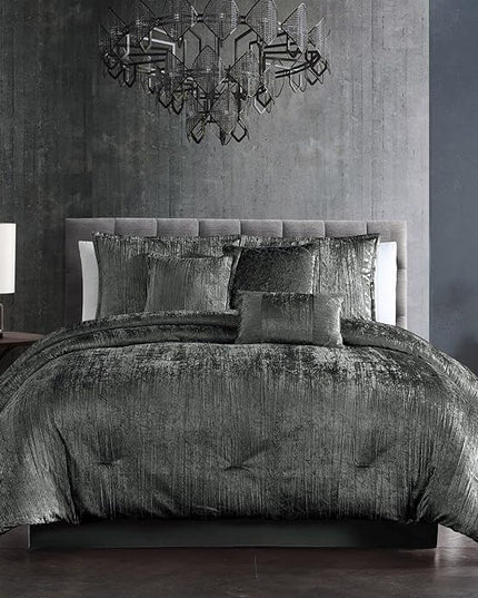 Riverbrook Home Turin Comforter Set, Queen, Charcoal, 7-Piece Set - LeafyLoom