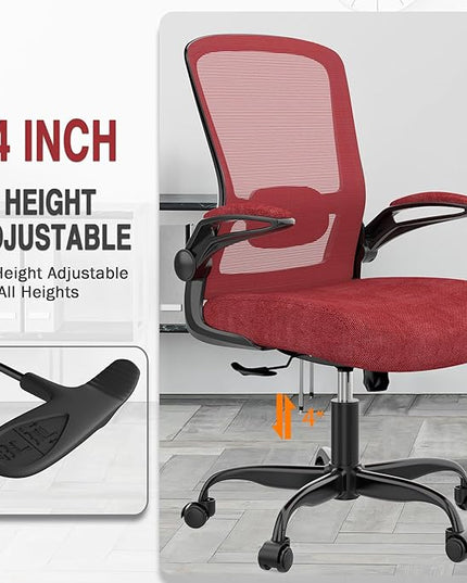 Office Chair, Ergonomic Desk Chair with Adjustable Lumbar Support, High Back Mesh Computer Chair with Flip-up Armrests-BIFMA Passed Task Chairs, Executive Chair for Home Office - LeafyLoom