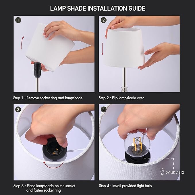 O’Bright Seraph - Cordless LED Table Lamp with Dimmer, Built-in Rechargeable Battery, 3-Level Brightness, Patio Table Lamp, Bedside Night Lamp, Ambient Light for Restaurant, Brushed Nickel - LeafyLoom