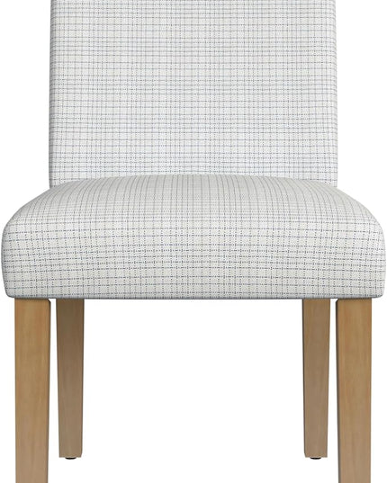 HomePop Classic Parsons Dining Chairs, Single Pack, Cream Mini Grid Pattern - LeafyLoom
