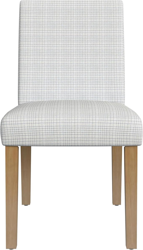 HomePop Classic Parsons Dining Chairs, Single Pack, Cream Mini Grid Pattern - LeafyLoom