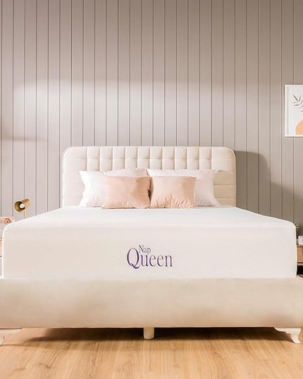 NapQueen Full Mattress, 14 Inch Elizabeth Cooling Gel Memory Foam Mattress, Full Bed Mattress in a Box, CertiPUR-US Certified, Medium Firm, Breathable Soft Fabric Cover - LeafyLoom