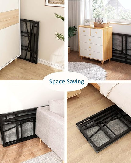 Folding Small Computer Desk, Foldable Space-Saving Home Office Table, Simple Study Writing Gaming Workstation for Small Space, No Assembly Needed, Oak - LeafyLoom