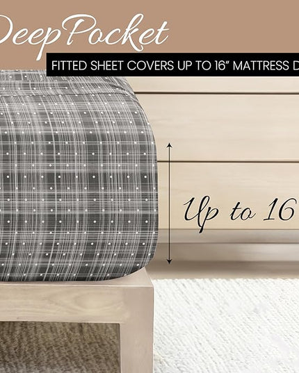 Linen Market 4 Piece Full Bedding Sheet Set (Gray Polka) - Sleep Better Than Ever with These Ultra-Soft & Cooling Bed Sheets for Your Full Size Bed - Deep Pocket Fits 16" Mattress - LeafyLoom