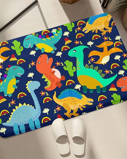Dinosaur Carpet for Boys Room Dinosaurs Area Rugs Cute Dinosaur Cartoon Carpet Kids Rug Boys Room Rug for Kids Playroom Classroom and Livingroom,Blue 2'×3' - LeafyLoom