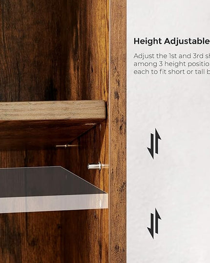 VASAGLE Bookshelf, 23.6 Inches Wide, 4-Tier Open Bookcase with Adjustable Storage Shelves, Floor Standing Unit, Rustic Brown ULBC164X01 - LeafyLoom