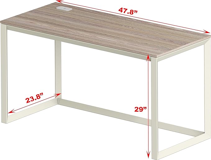 SHW 48" Home Office Computer Desk, 24" Deep, Oak - LeafyLoom