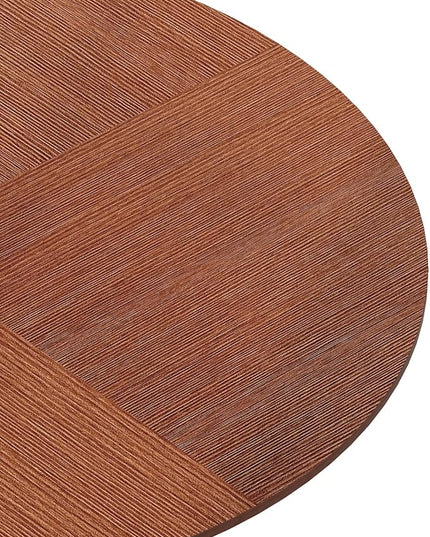 NicBex 42Inch Round Dining Table,Modern Kitchen Table with Printed Oak Grain Tabletop and Metal Base for 2 to 4,Leisure Coffee Table for Kitchen,Small Space and Living Room,Space-Saving,Easy Clean,Oak - LeafyLoom