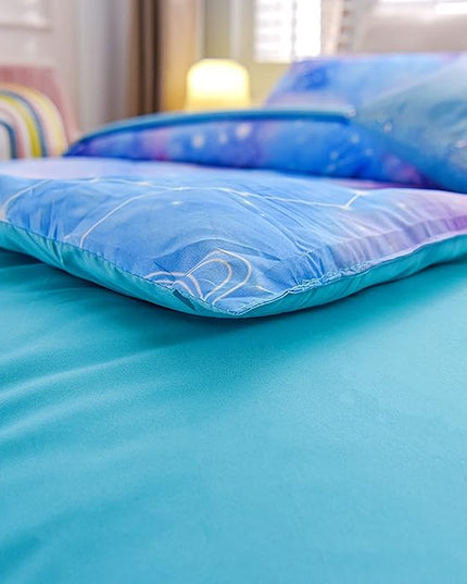 Btargot Lightweight Microfiber 6 Piece Comforter Set, Tie Dye Galaxy Constellation Pattern Bedding Set for Boys Girls Teen, Queen Blue Purple - LeafyLoom