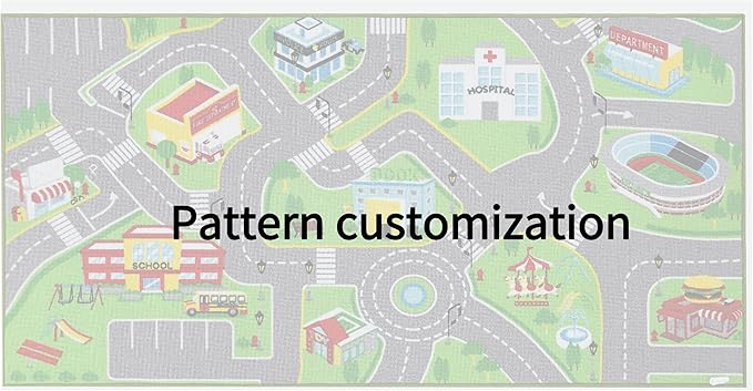 Booooom Jackson Customized 79"X40" Kids Rug Play mat for Toy Cars,Colorful and Fun Play Rugs with Roads - LeafyLoom