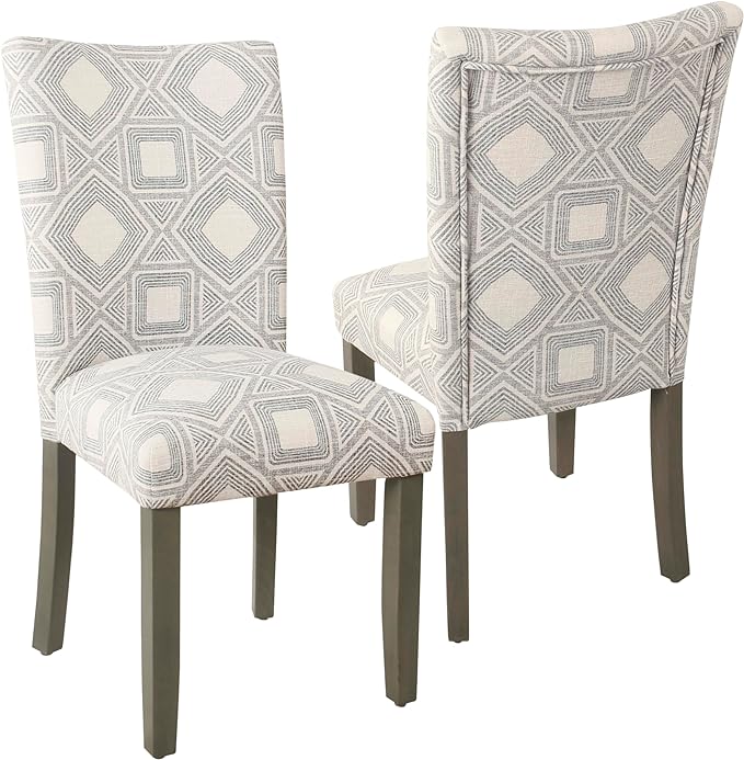 HomePop Classic Parsons Dining Chairs, Pack of 2, Charcoal - LeafyLoom