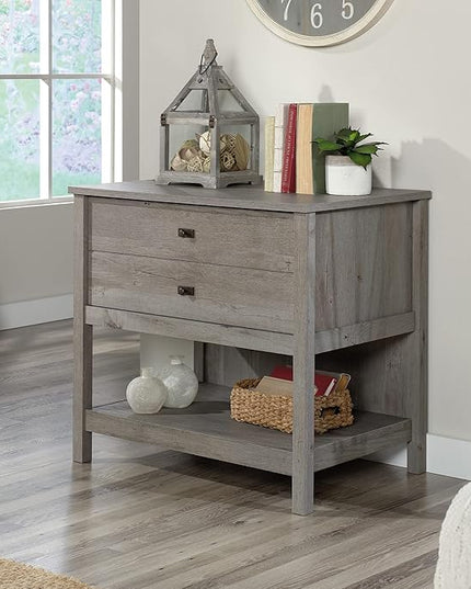 Sauder Cottage Road Lateral File, L: 32.44" x W: 21.81" x H: 29.76", Mystic Oak Finish - LeafyLoom
