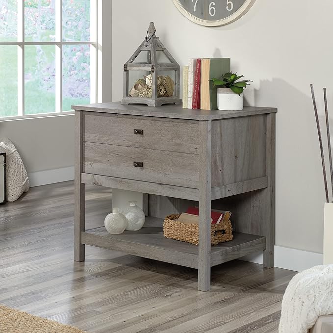 Sauder Cottage Road Lateral File, L: 32.44" x W: 21.81" x H: 29.76", Mystic Oak Finish - LeafyLoom