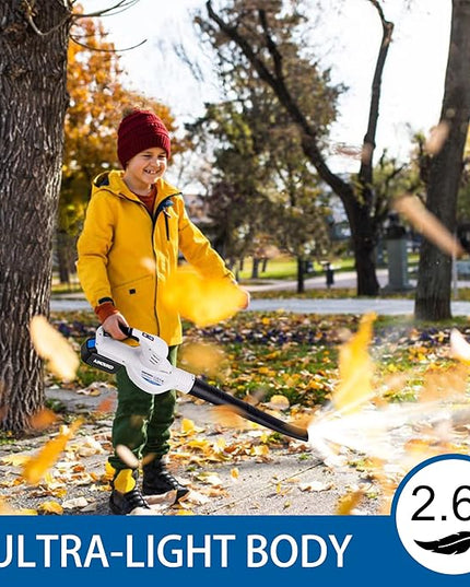 Cordless Leaf Blower 150MPH, Handheld Electric Leaf Blower with 4.0Ah Battery and Charger, 2 Speed Modes, 20V Battery Operated Leaf Blowers for Lawn Care, Patio, Blowing Leaves and Snow - LeafyLoom