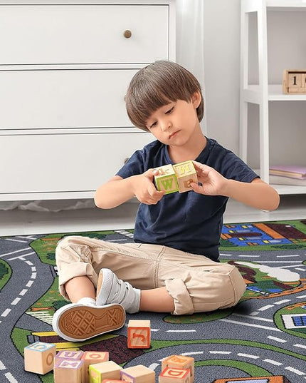 Ottomanson Jenny Children's Collection, Area Rug - 5' x 6'6", Educational Traffic - LeafyLoom