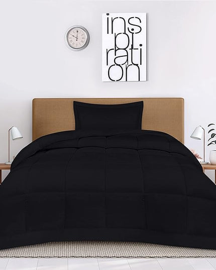 Utopia Bedding Twin Comforter Set Kids with 1 Pillow Sham, Bedding Comforter Sets, Down Alternative Black Comforter, Soft and Comfortable, Machine Washable - LeafyLoom
