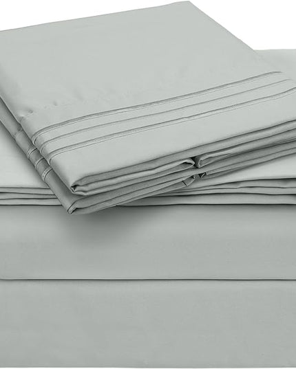 Mellanni California King Sheets Set - 4 PC Iconic Collection Bedding Sheets & Pillowcases - Hotel Luxury, Extra Soft, Cooling Bed Sheets - Deep Pocket up to 16 inch (Cal King, Spa Mint) - LeafyLoom