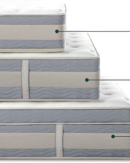 ZINUS 10 Inch Green Tea Cooling Gel Memory Foam Hybrid Mattress, King, Pocket Innersprings for Motion Isolation, Mattress in A Box - LeafyLoom