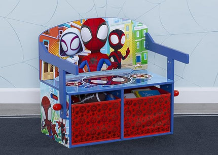 Delta Children Kids Convertible Activity Bench - Greenguard Gold Certified, Marvel Spidey and His Amazing Friends - LeafyLoom