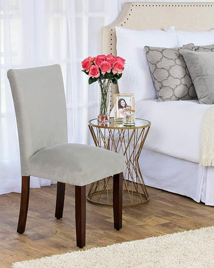 HomePop Parsons Classic Upholstered Accent Dining Chair, Set of 2, 19"D x 23.5"W x 38"H, Gray Velvet - LeafyLoom