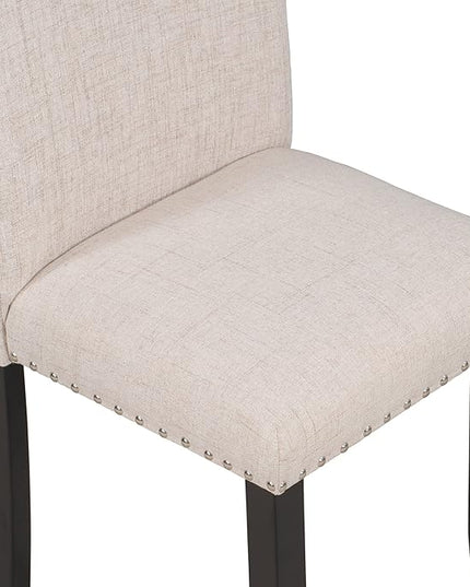 6-Piece Dining Table Rectangular Marbled Veneers Tabletop, V-Shaped Legs, 4 Chairs, 1 Bench with Padded Cushion-Ideal Living Room Furniture Set, White - LeafyLoom