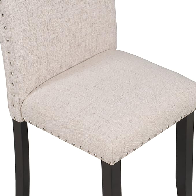 6-Piece Dining Table Rectangular Marbled Veneers Tabletop, V-Shaped Legs, 4 Chairs, 1 Bench with Padded Cushion-Ideal Living Room Furniture Set, White - LeafyLoom