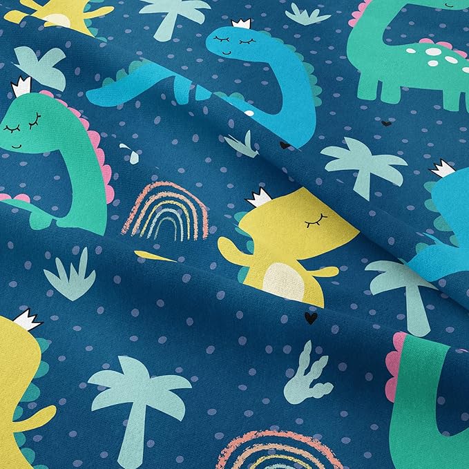 NINENINE Dark Blue Dinosaur Comforter Sets,Full Bedding Sets for Boys,Dinosaur Comforter Sets for Kids,Cartoon Bedding Sets with 1 Comforter 2Pillowcases - LeafyLoom