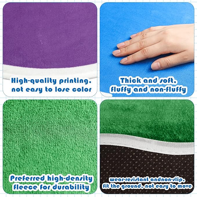 Shellwei 24 Pcs Kids Carpet Circle Seats 18 inch Print Pillow Circle Children's Mats Rug Mats Round Soft Floor Mat for Home School Classroom Story Time Group Activity Play Areas (Apple) - LeafyLoom