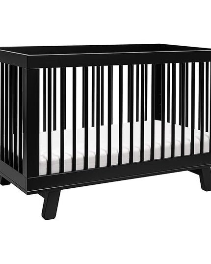 Babyletto Hudson 3-in-1 Convertible Crib with Toddler Bed Conversion Kit in Black, Greenguard Gold Certified - LeafyLoom