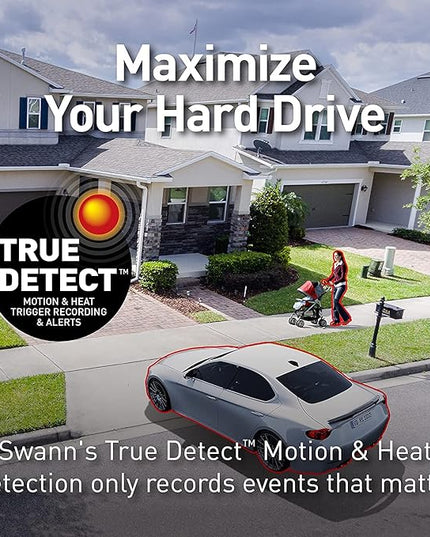 Swann Home Security Camera System with 2TB HDD, 8 Channel 8 Cam, POE Cat5e NVR 4K HD Video, Indoor or Outdoor Wired Surveillance CCTV, Color Night Vision, Heat Motion Detection, Dome Cams, 886808FB SwannUSA