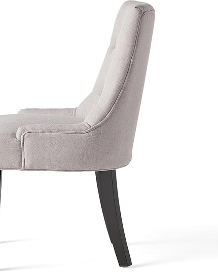 Hayden Fabric Dining Chairs, 2-Pcs Set,Polyester, Light Grey - LeafyLoom