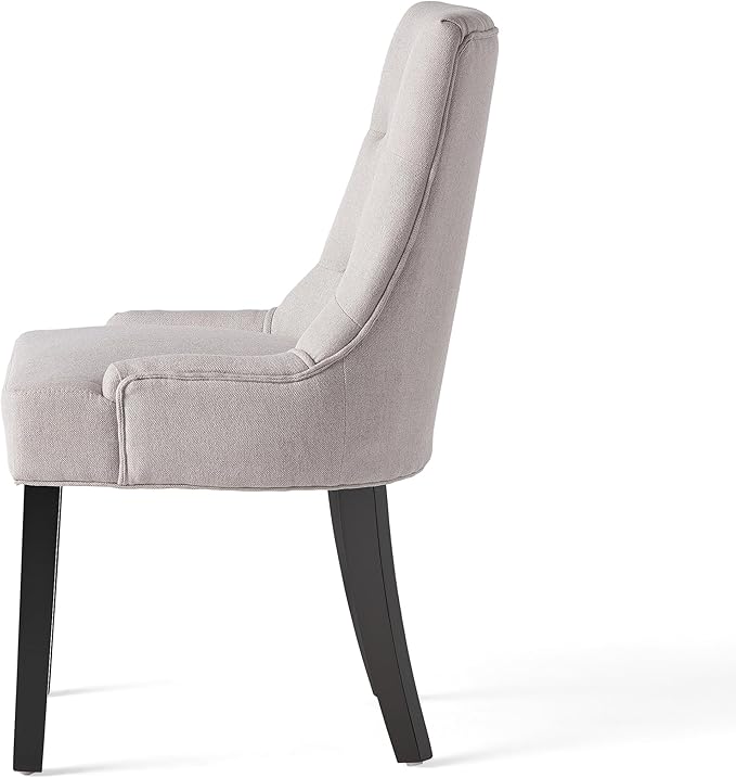 Hayden Fabric Dining Chairs, 2-Pcs Set,Polyester, Light Grey - LeafyLoom