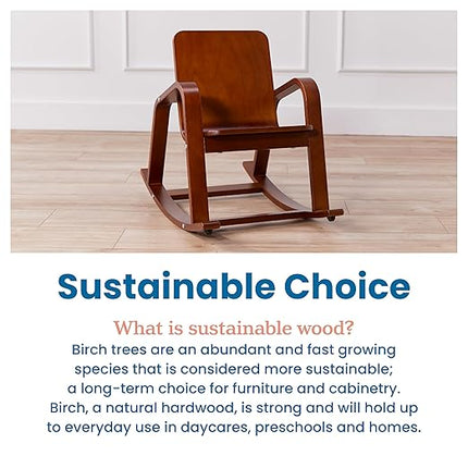 ECR4Kids Bentwood Rocking Chair, Kids Furniture, Dark Walnut - LeafyLoom