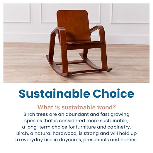 ECR4Kids Bentwood Rocking Chair, Kids Furniture, Dark Walnut - LeafyLoom