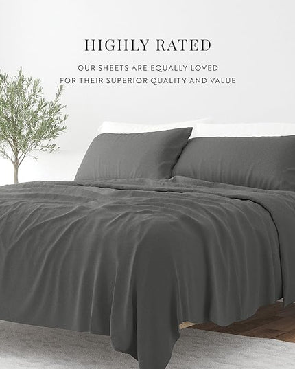 Linen Market Bed Sheets for Twin Size Bed (Gray) - Sleep Better Than Ever with These Soft and Cooling Twin Sheets - Deep Pocket Fits 16" Thick Beds - 3 Piece Twin Sheet Set - LeafyLoom