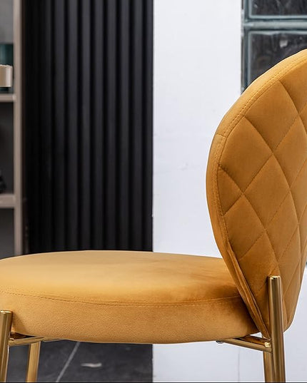Roundhill Furniture Amoa Dining Chair, Set of 2, Yellow - LeafyLoom